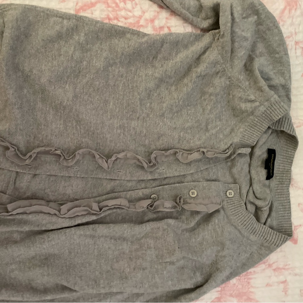 Banana Republic Gray Ruffle Cardigan - Picture 2 of 4
